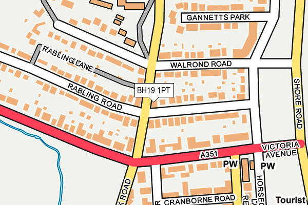 BH19 1PT map - OS OpenMap – Local (Ordnance Survey)