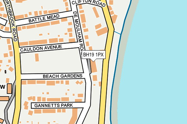 BH19 1PX map - OS OpenMap – Local (Ordnance Survey)