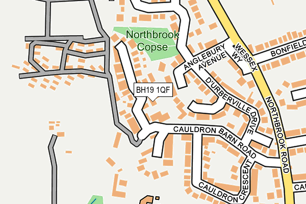 BH19 1QF map - OS OpenMap – Local (Ordnance Survey)