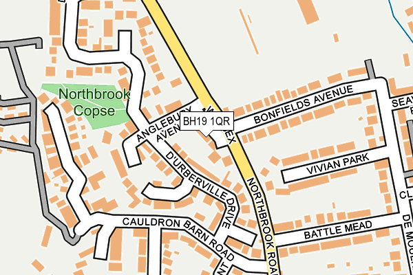 BH19 1QR map - OS OpenMap – Local (Ordnance Survey)
