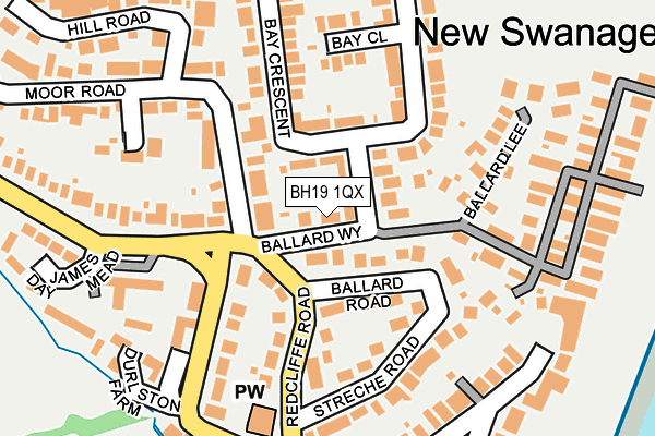 BH19 1QX map - OS OpenMap – Local (Ordnance Survey)