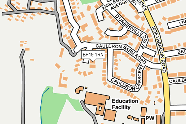 BH19 1RN map - OS OpenMap – Local (Ordnance Survey)