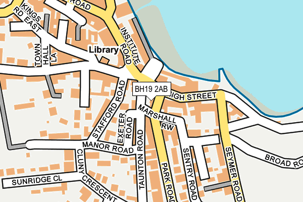BH19 2AB map - OS OpenMap – Local (Ordnance Survey)