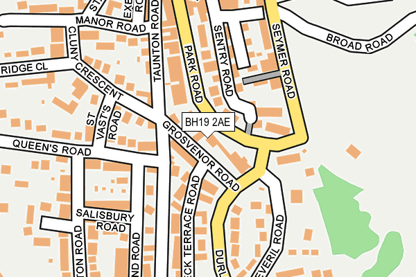 BH19 2AE map - OS OpenMap – Local (Ordnance Survey)