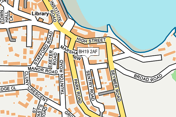 BH19 2AF map - OS OpenMap – Local (Ordnance Survey)