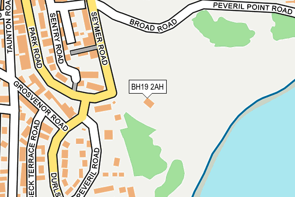 BH19 2AH map - OS OpenMap – Local (Ordnance Survey)