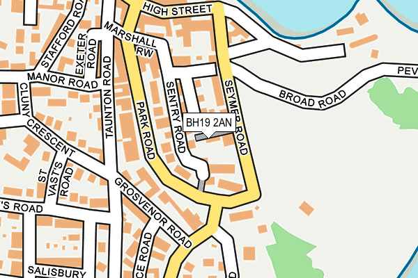 BH19 2AN map - OS OpenMap – Local (Ordnance Survey)