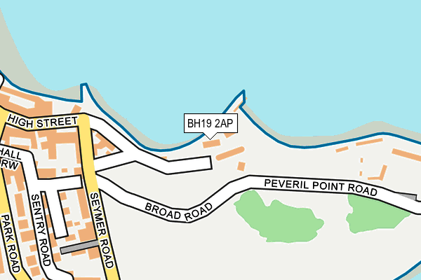 BH19 2AP map - OS OpenMap – Local (Ordnance Survey)