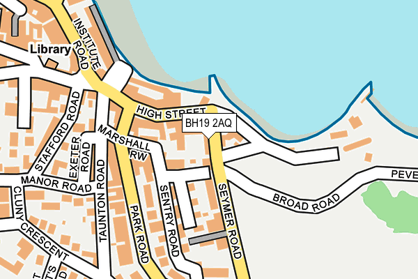 BH19 2AQ map - OS OpenMap – Local (Ordnance Survey)