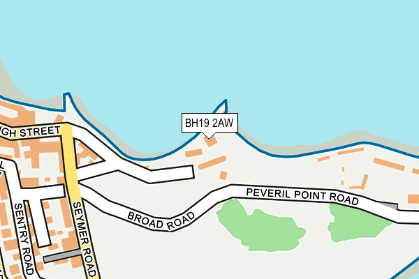 BH19 2AW map - OS OpenMap – Local (Ordnance Survey)