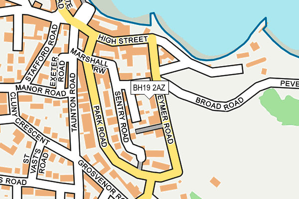 BH19 2AZ map - OS OpenMap – Local (Ordnance Survey)