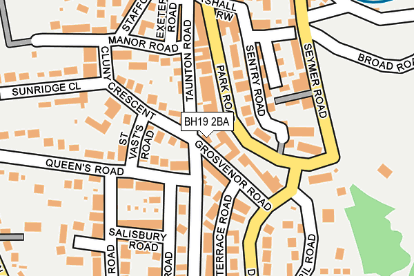 BH19 2BA map - OS OpenMap – Local (Ordnance Survey)