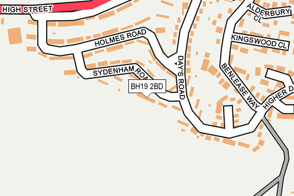 BH19 2BD map - OS OpenMap – Local (Ordnance Survey)