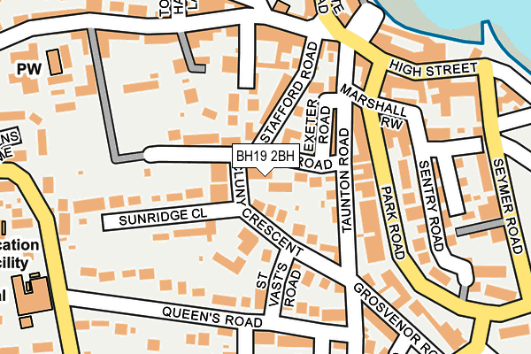 BH19 2BH map - OS OpenMap – Local (Ordnance Survey)