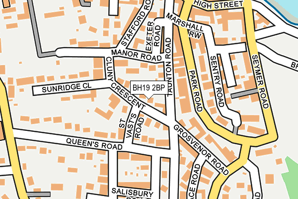 BH19 2BP map - OS OpenMap – Local (Ordnance Survey)