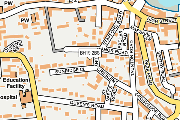 BH19 2BS map - OS OpenMap – Local (Ordnance Survey)