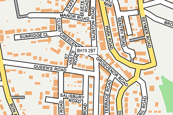 BH19 2BT map - OS OpenMap – Local (Ordnance Survey)