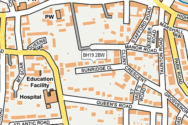 BH19 2BW map - OS OpenMap – Local (Ordnance Survey)
