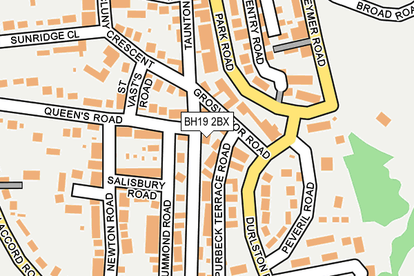 BH19 2BX map - OS OpenMap – Local (Ordnance Survey)