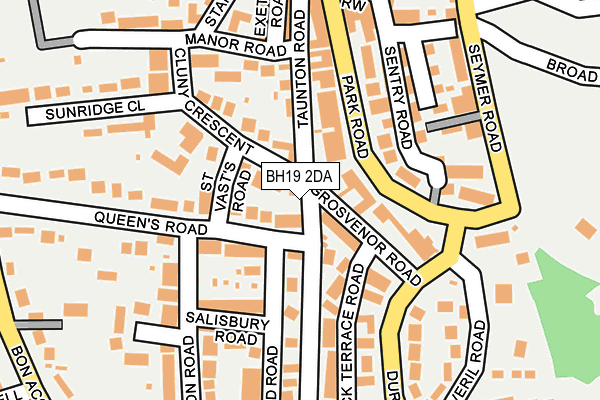 BH19 2DA map - OS OpenMap – Local (Ordnance Survey)