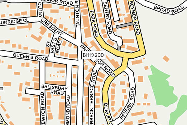 BH19 2DD map - OS OpenMap – Local (Ordnance Survey)