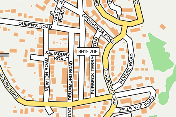 BH19 2DE map - OS OpenMap – Local (Ordnance Survey)