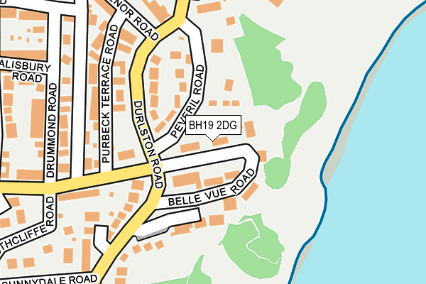 BH19 2DG map - OS OpenMap – Local (Ordnance Survey)