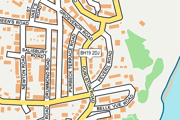 BH19 2DJ map - OS OpenMap – Local (Ordnance Survey)