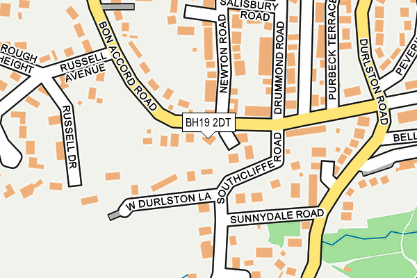 BH19 2DT map - OS OpenMap – Local (Ordnance Survey)