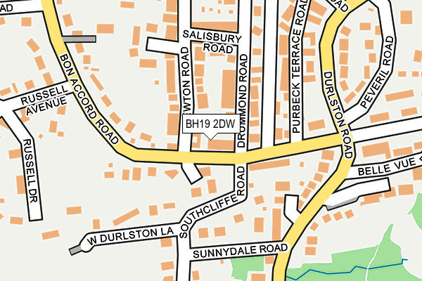 BH19 2DW map - OS OpenMap – Local (Ordnance Survey)