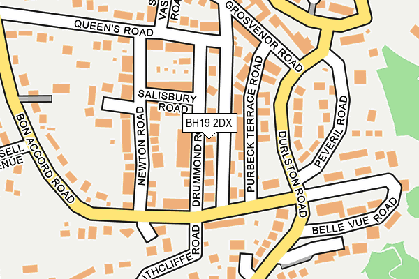 BH19 2DX map - OS OpenMap – Local (Ordnance Survey)