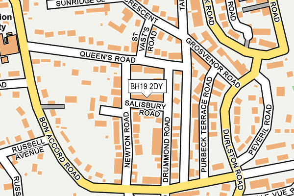 BH19 2DY map - OS OpenMap – Local (Ordnance Survey)