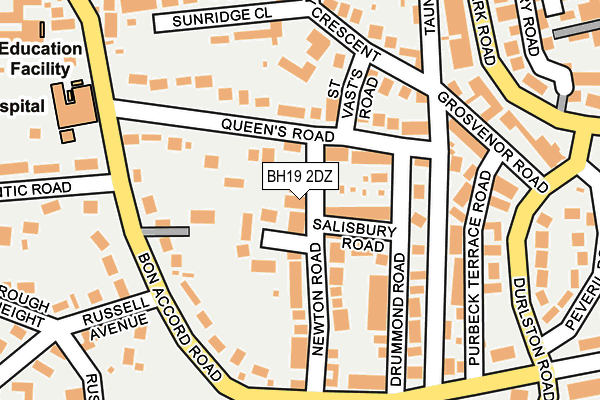 BH19 2DZ map - OS OpenMap – Local (Ordnance Survey)