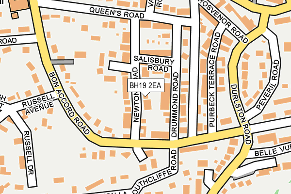 BH19 2EA map - OS OpenMap – Local (Ordnance Survey)