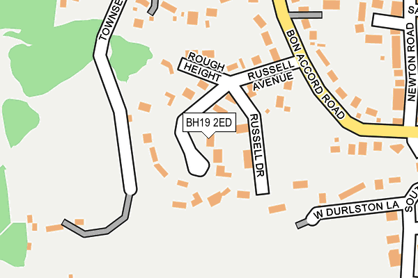 BH19 2ED map - OS OpenMap – Local (Ordnance Survey)