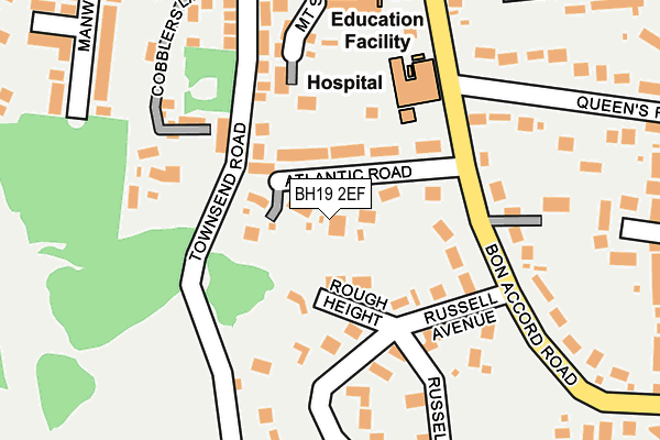 BH19 2EF map - OS OpenMap – Local (Ordnance Survey)