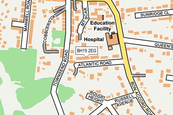 BH19 2EG map - OS OpenMap – Local (Ordnance Survey)