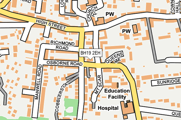 BH19 2EH map - OS OpenMap – Local (Ordnance Survey)