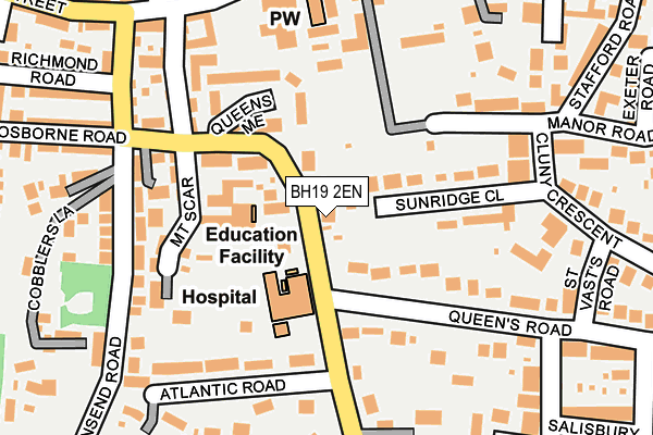 BH19 2EN map - OS OpenMap – Local (Ordnance Survey)