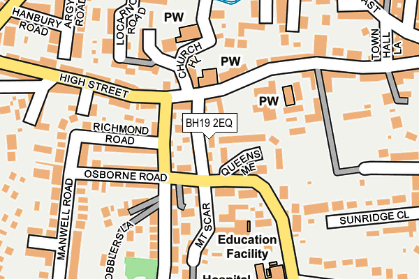 BH19 2EQ map - OS OpenMap – Local (Ordnance Survey)