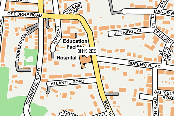 BH19 2ES map - OS OpenMap – Local (Ordnance Survey)