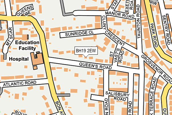BH19 2EW map - OS OpenMap – Local (Ordnance Survey)
