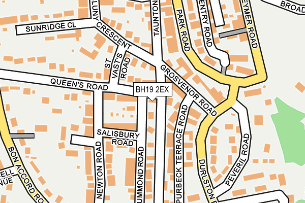 BH19 2EX map - OS OpenMap – Local (Ordnance Survey)