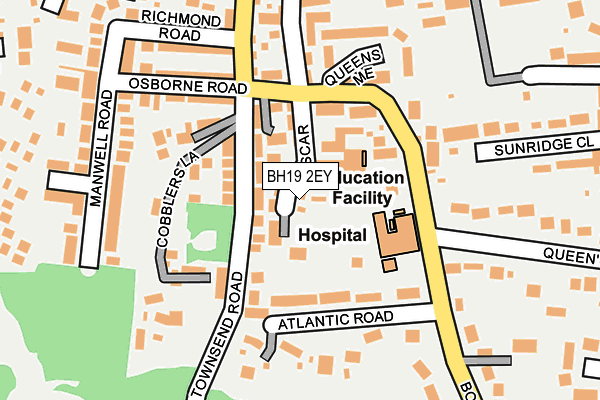 BH19 2EY map - OS OpenMap – Local (Ordnance Survey)