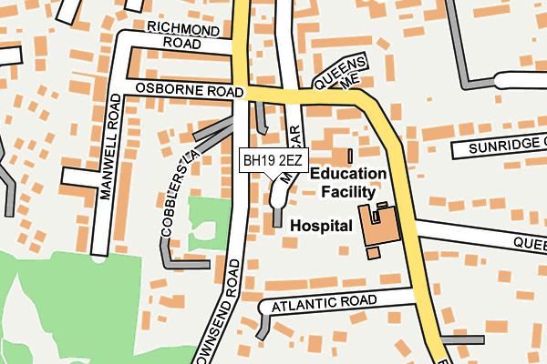 BH19 2EZ map - OS OpenMap – Local (Ordnance Survey)