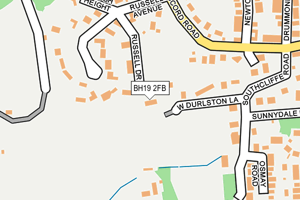 BH19 2FB map - OS OpenMap – Local (Ordnance Survey)