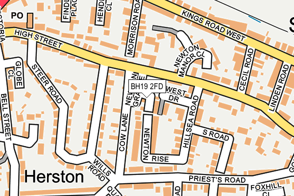 BH19 2FD map - OS OpenMap – Local (Ordnance Survey)