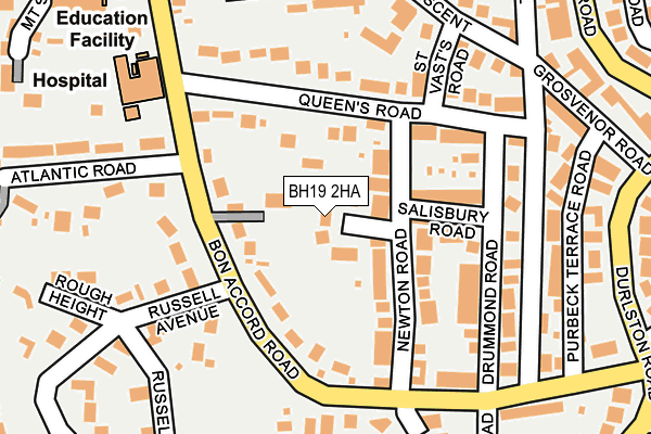 BH19 2HA map - OS OpenMap – Local (Ordnance Survey)
