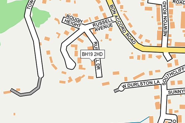 BH19 2HD map - OS OpenMap – Local (Ordnance Survey)