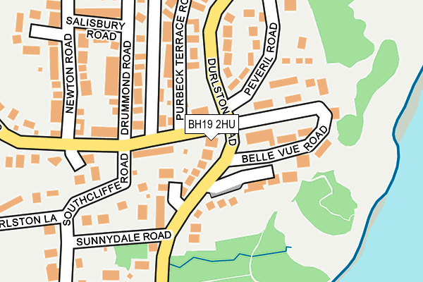 BH19 2HU map - OS OpenMap – Local (Ordnance Survey)